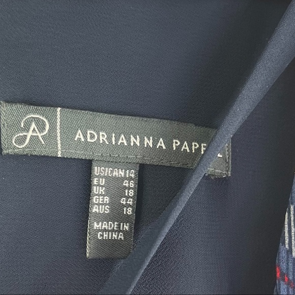 Adrianna Papell Sleeveless Dress Geometric Print Fitted Waist Flowey Size 14 - Picture 6 of 7